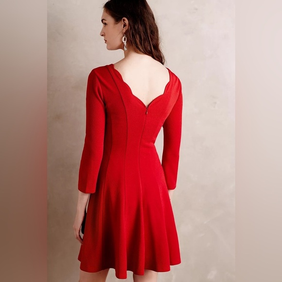 Anthro Sunday in Brooklyn Crosstown Dress 3/4" Sleeve Red Mini Dress M Classic - Picture 2 of 16